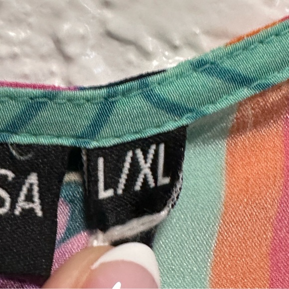 New Moda Baronessa Caftan- Size- L/XL- Color: light blue, green, pink. - Picture 7 of 7